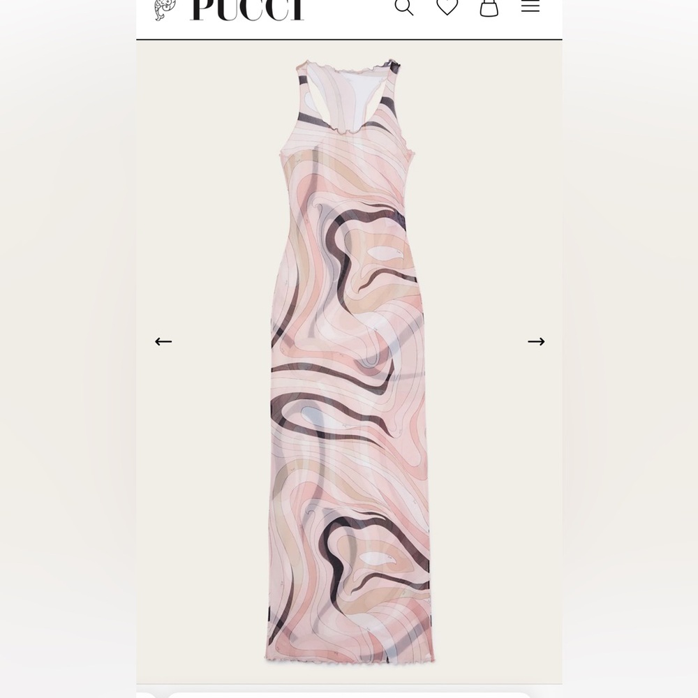 Emilio Pucci Strapless Dress in Pink and Cream Swirls